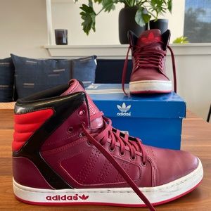 Adidas Maroon Hightop Sneakers